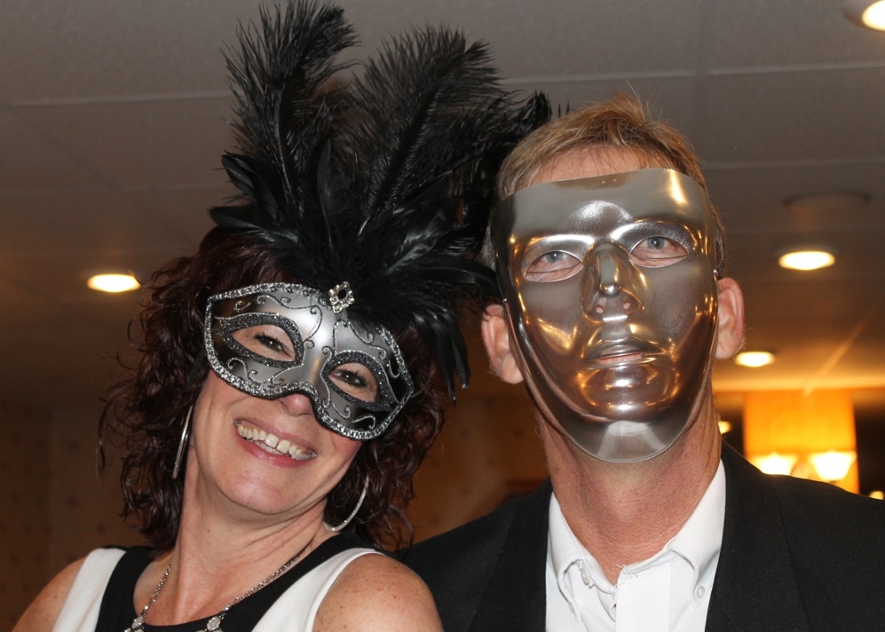 Deb and John Coon in masks