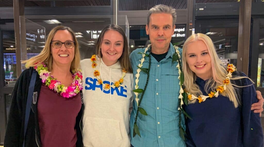 Todd Sumner featured with his family while traveling on vacation