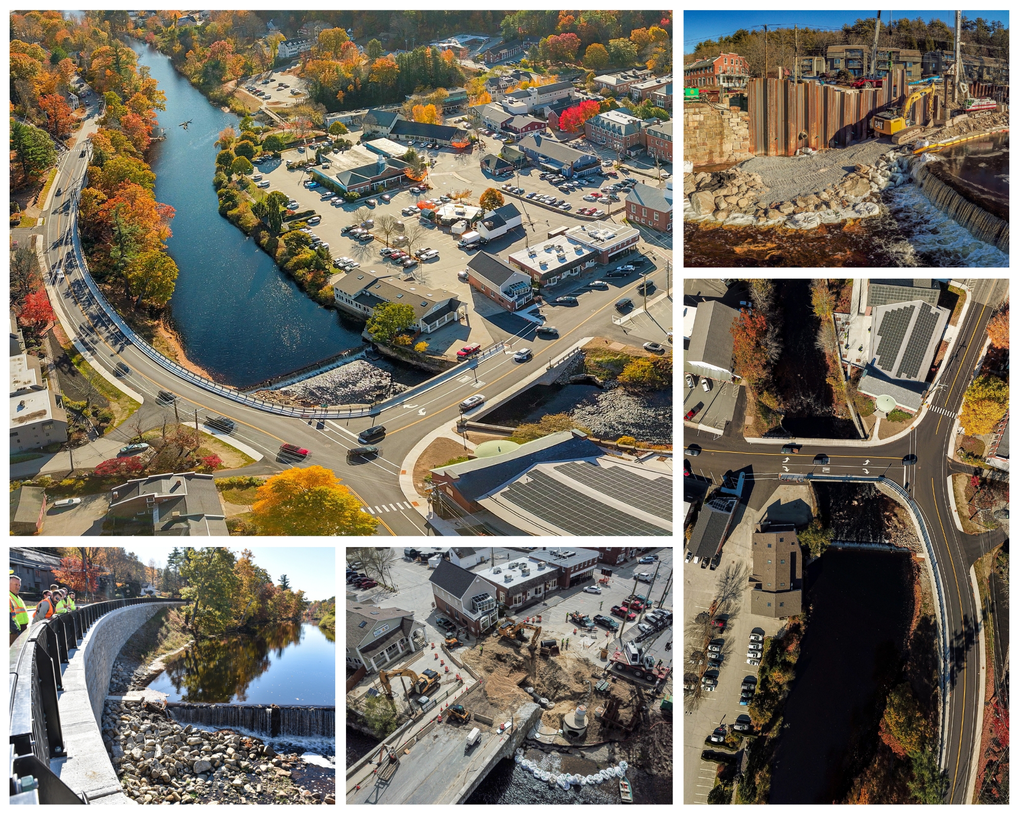 collection of bridge and roadway photos of peterborough's main street bridge.