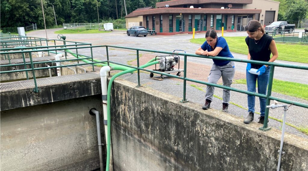 Amy DeCola pictured at a Winooski, VT wastewater treatment facility, studying phosphorous removal optimization.