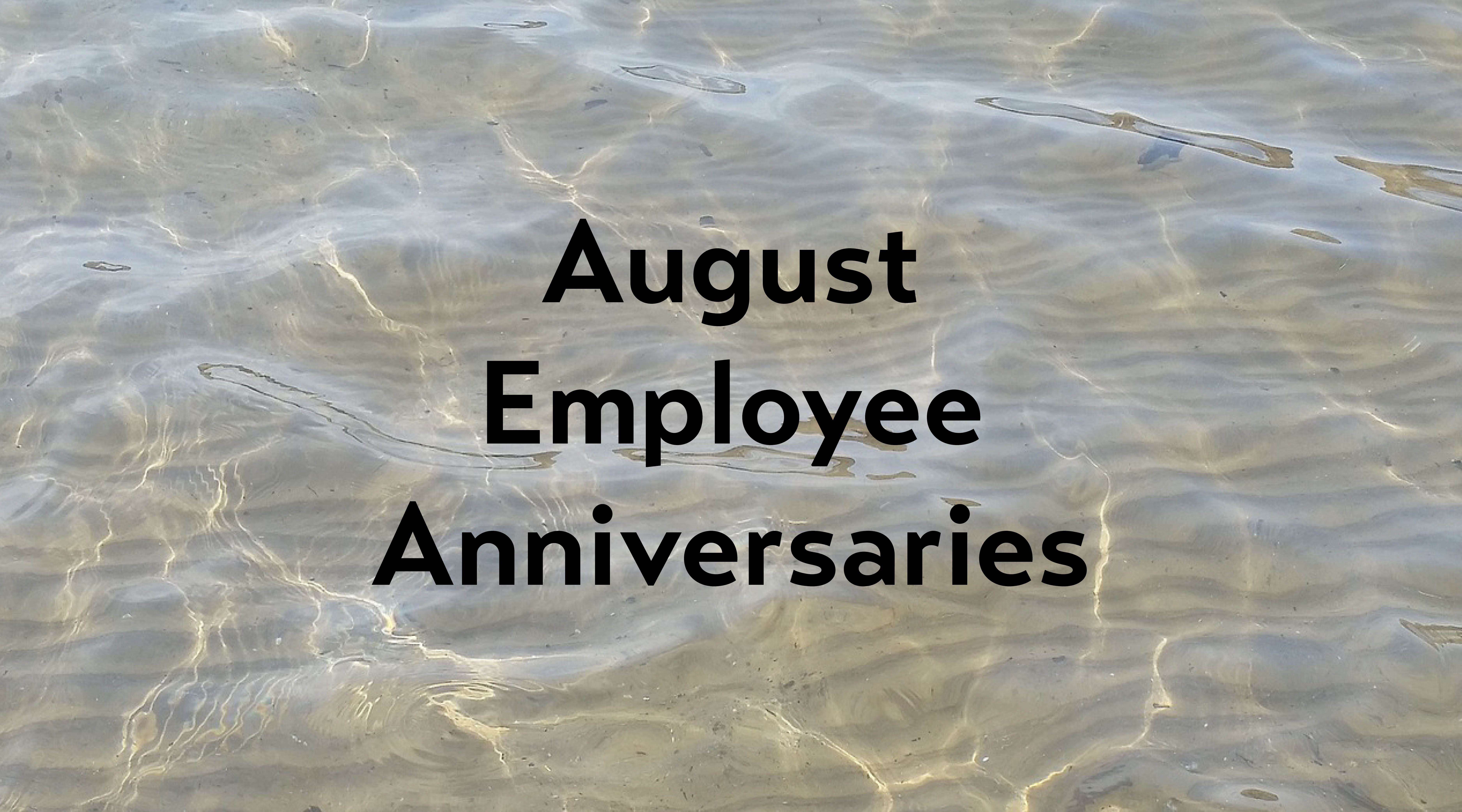 August Employee Anniversaries on Water Background Photo