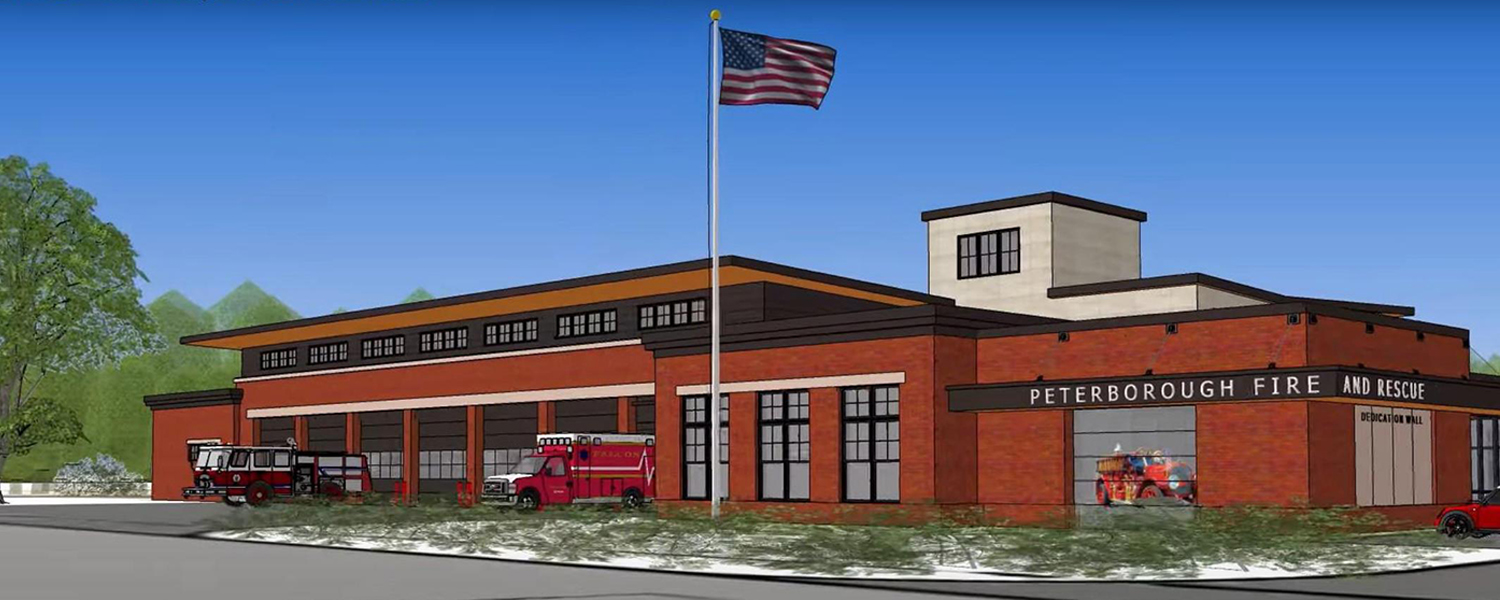 Rendering of new fire station in Peterborough from SMP Architects.