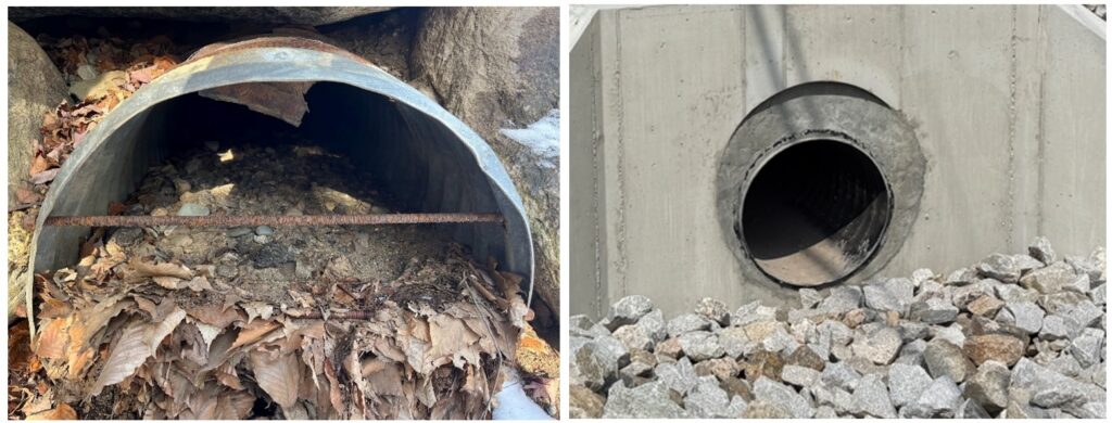 A before and after of intrastructure improvements.